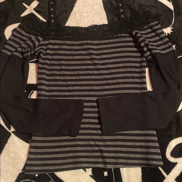 *TRADED* Rare Morbid Threads Striped Shirt - Picture 4 of 6